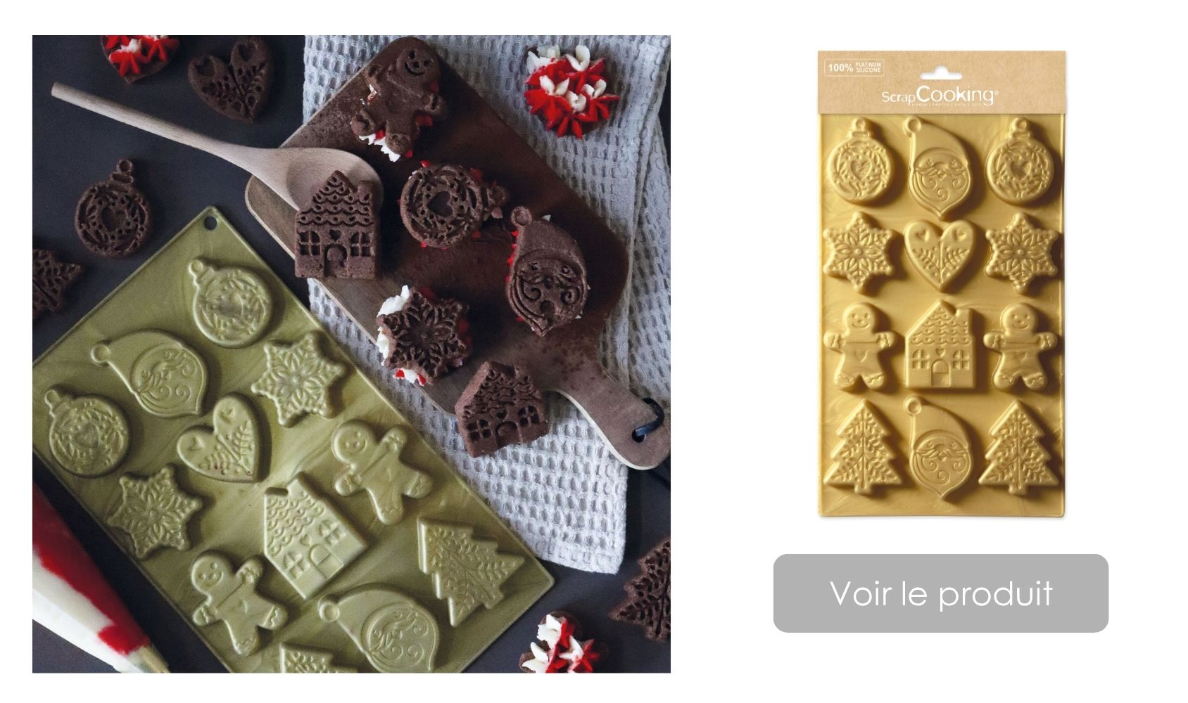 Recette biscuits de Noël moule silicone - ScrapCooking